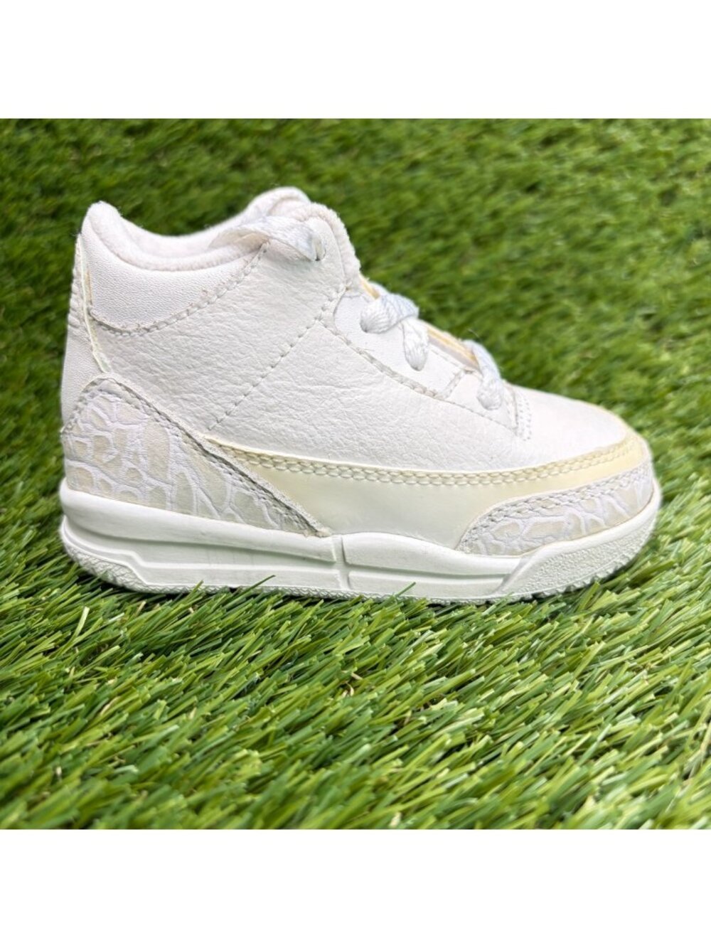 Nike Air Jordan 3 Retro Toddler Size 5C White Athletic Leather Shoes Sneakers